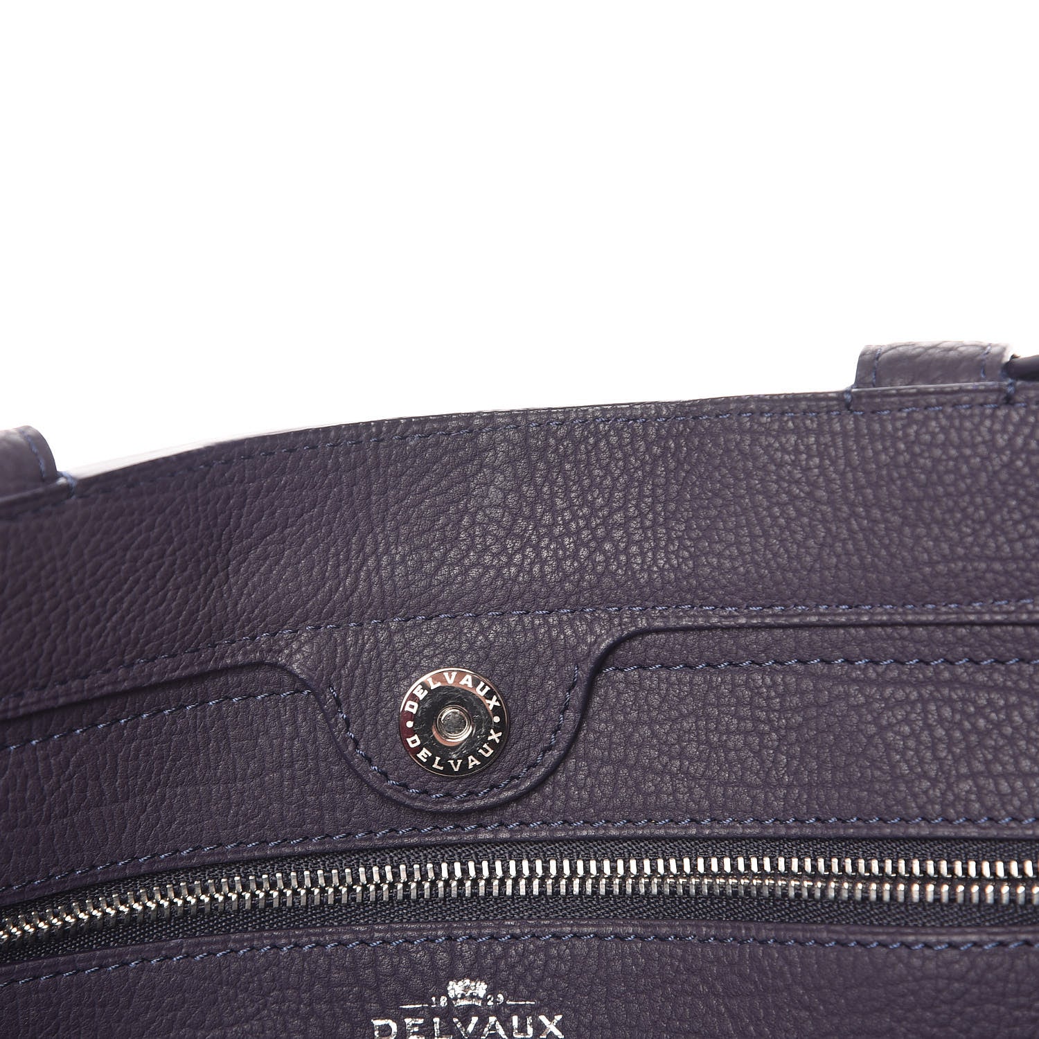 Delvaux Grained Calfskin Le Pin Tote Indigo 8 of 11