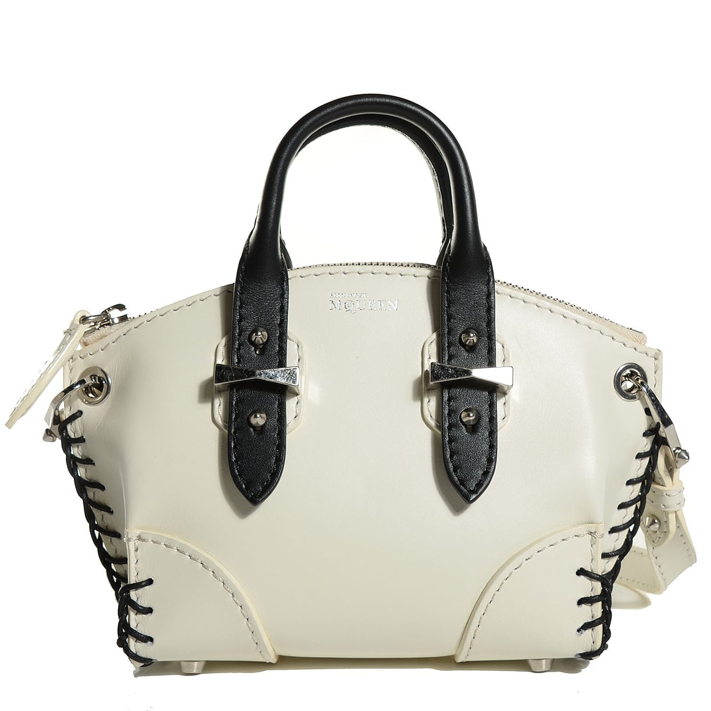Soft Calfskin Whipstitched Mini Legend White