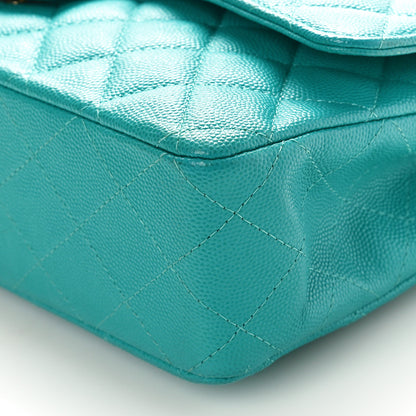 Chanel Caviar Quilted Medium Double Flap Turquoise 10 of 10