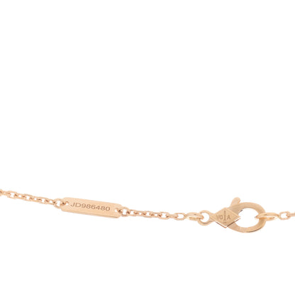 Van Cleef & Arpels 18K Rose Gold Diamond Silver Obsidian Vintage Alhambra Pendant Necklace 4 of 5