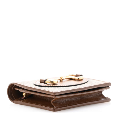 Gucci GG Supreme Monogram Horsebit 1955 Card Case Wallet Beige Ebony Brown Sugar 4 of 9