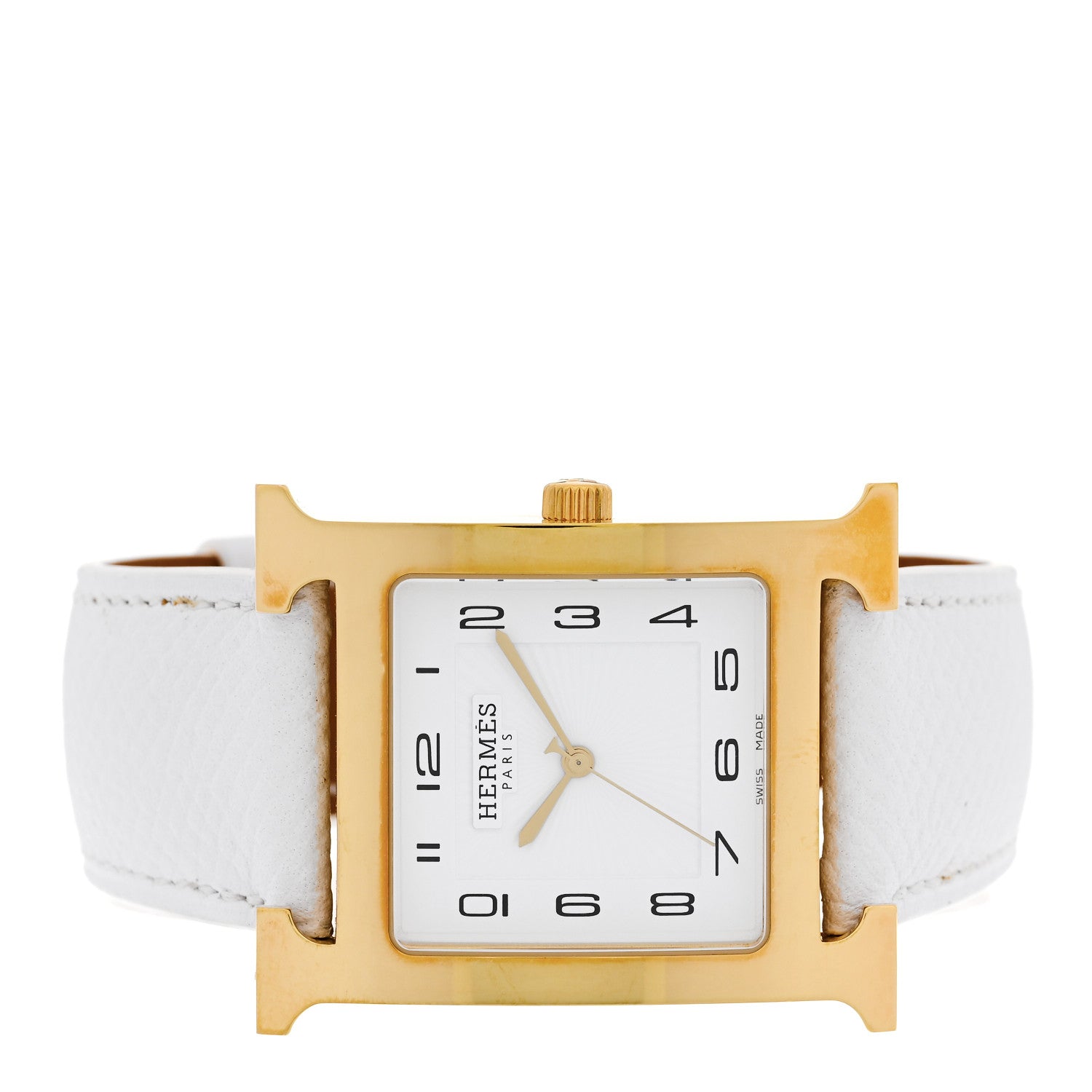 Hermes Stainless Steel Epsom 30.5mm Heure H Hour Quartz Watch Blanc 2 of 4