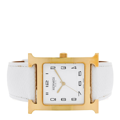 Hermes Stainless Steel Epsom 30.5mm Heure H Hour Quartz Watch Blanc 2 of 4