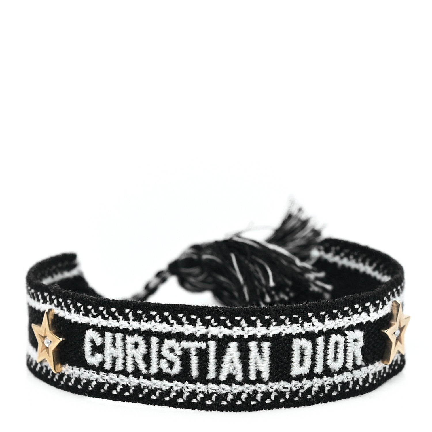 Christian Dior Woven Cotton J'Adior Friendship Star Bracelet Black 1 of 4