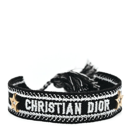 Christian Dior Woven Cotton J'Adior Friendship Star Bracelet Black 1 of 4