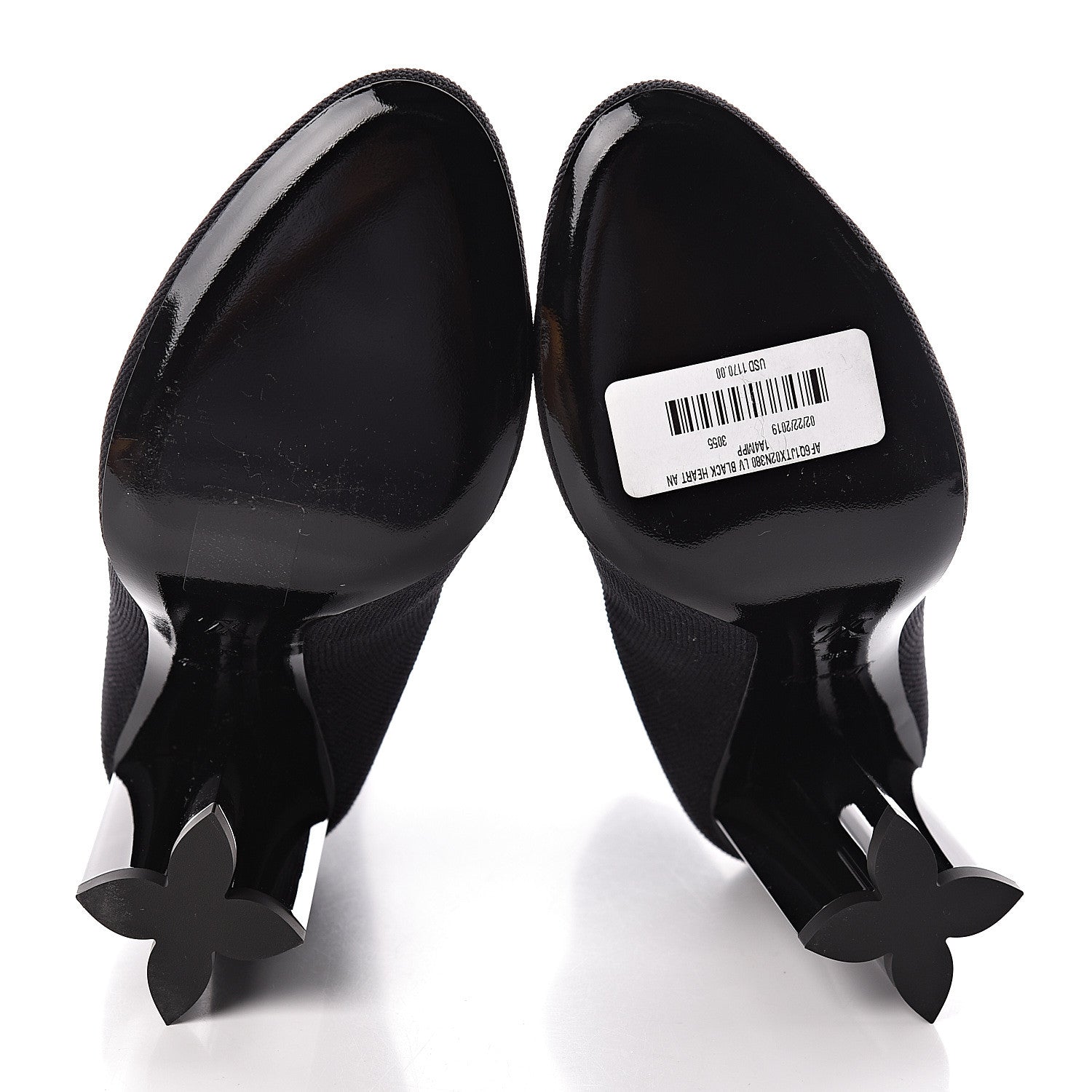 Louis Vuitton Stretch Fabric LV Black Heart Sock Ankle Boots 38 Black 6 of 6