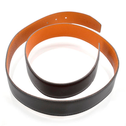 Hermes Box Togo Reversible Belt Strap Brown Orange 100 5 of 5
