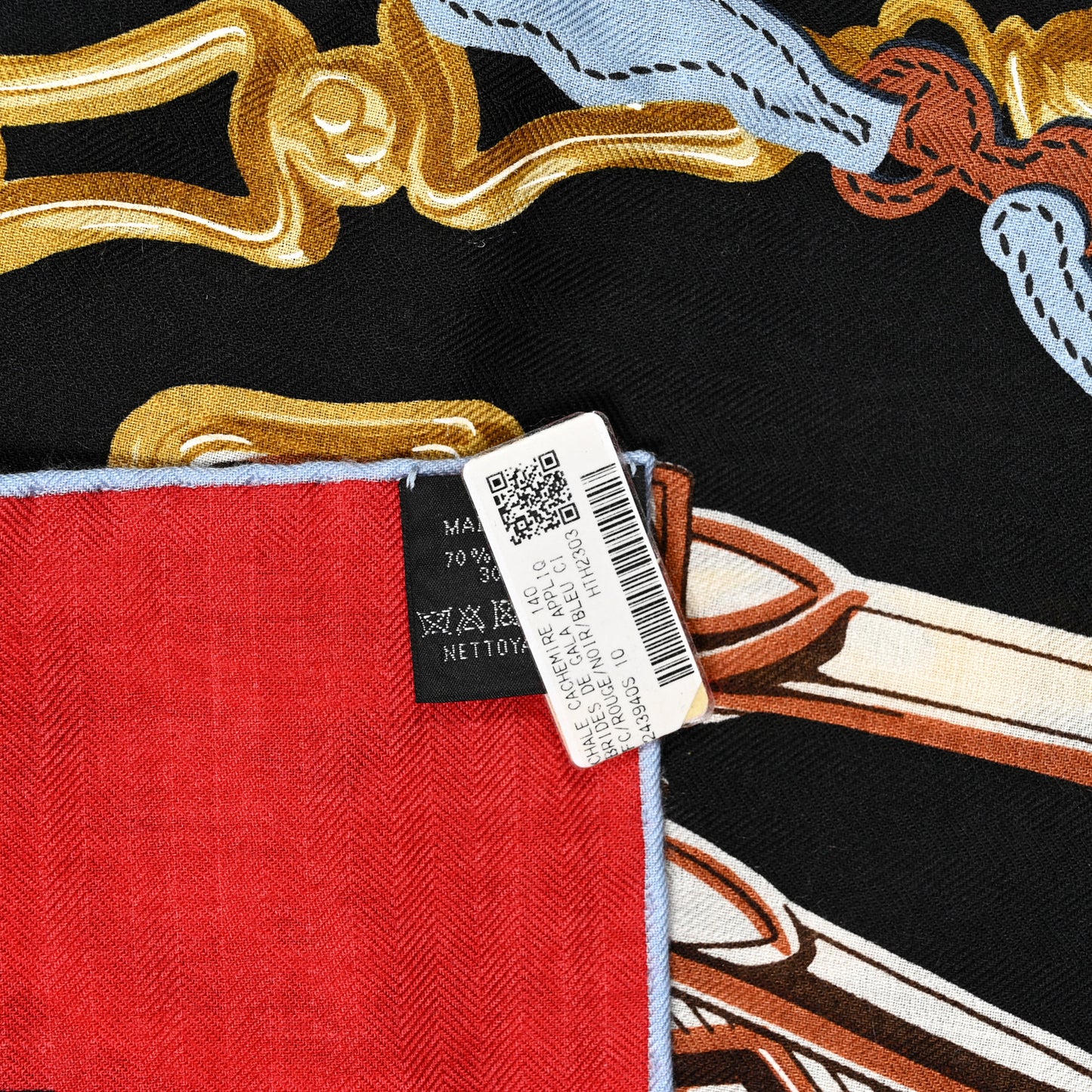 Silk Cashmere Brides De Gala Applique Pique Shawl 140 Rouge Black Bleu Ciel