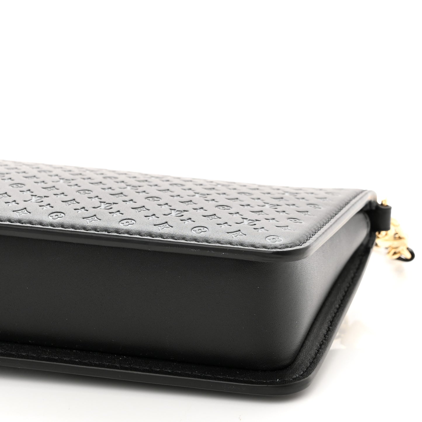 Calfskin Nanogram Embossed Lexington Pouch Black