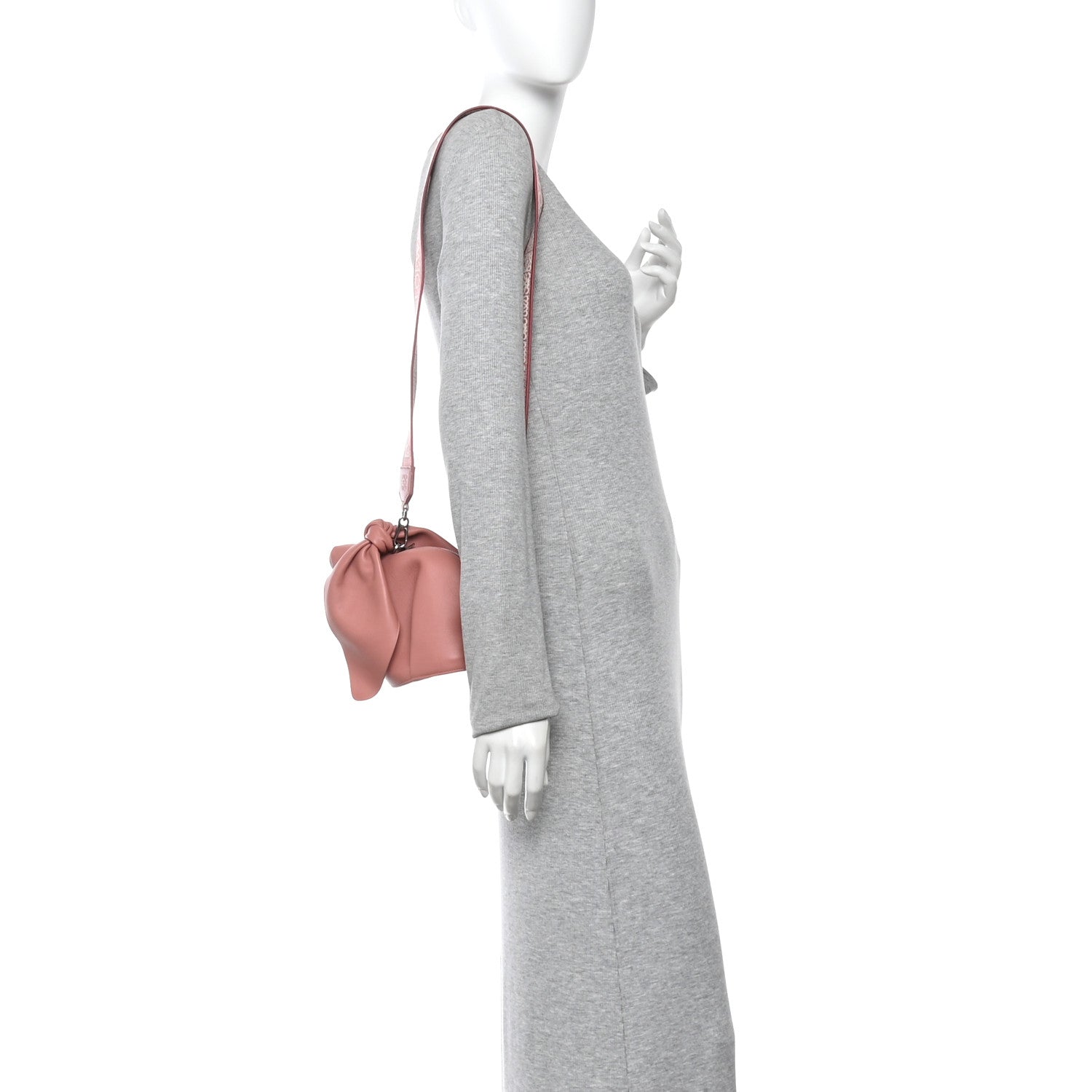 Loewe Calfskin Shearling Small Bunny Shoulder Bag Peach Bloom 2 of 11