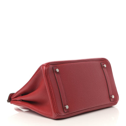 Hermes Taurillon Clemence Birkin 30 Rouge Casaque 4 of 10