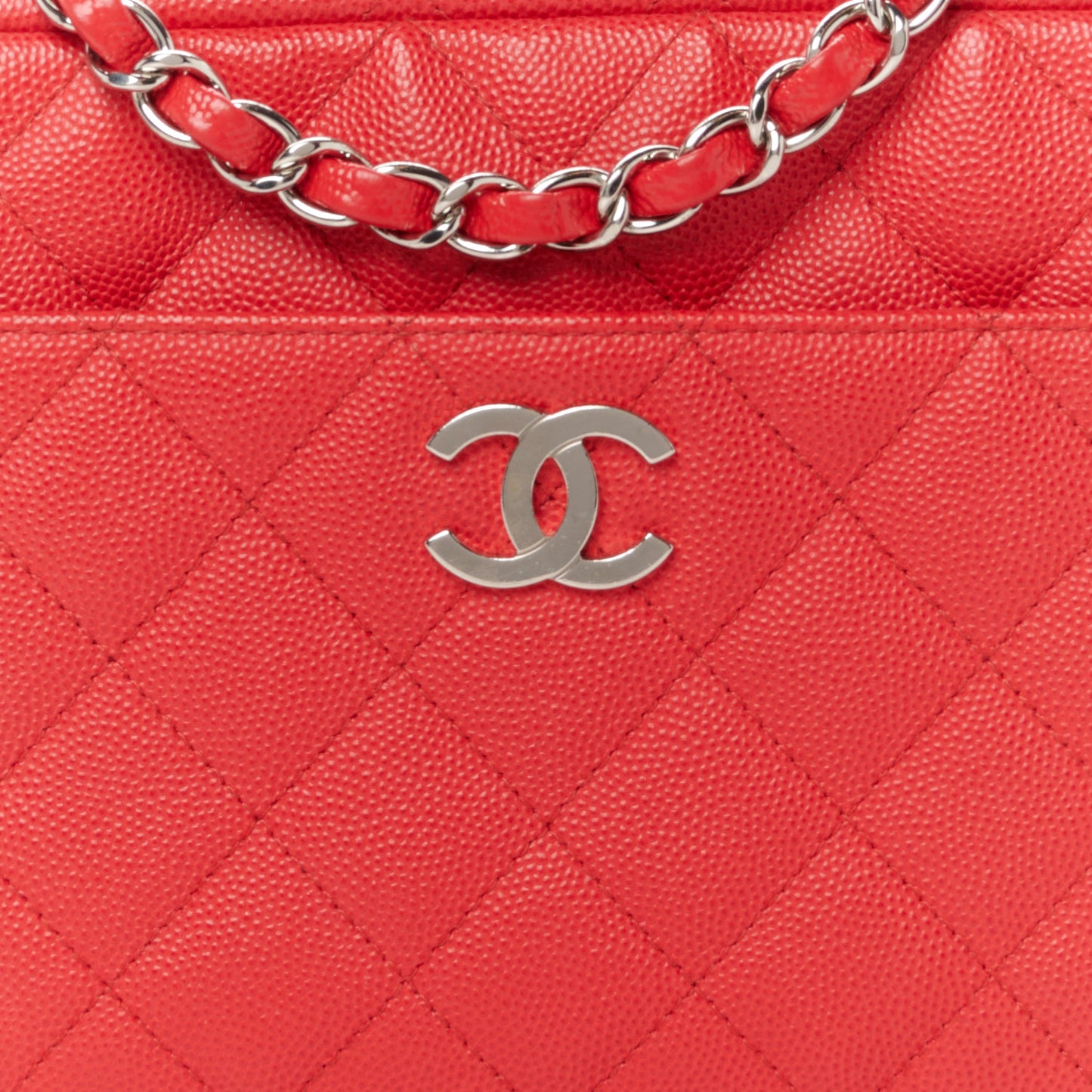 Caviar Quilted Camera Case Dark Pink