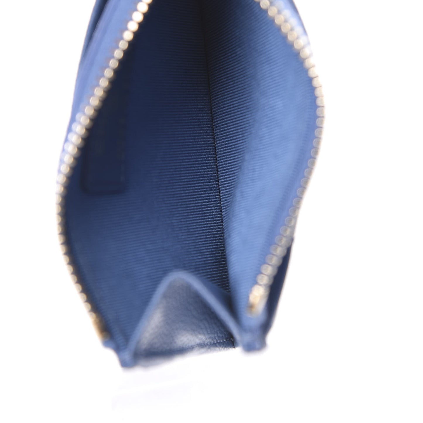 Caviar Quilted CC Zip Card Holder Blue