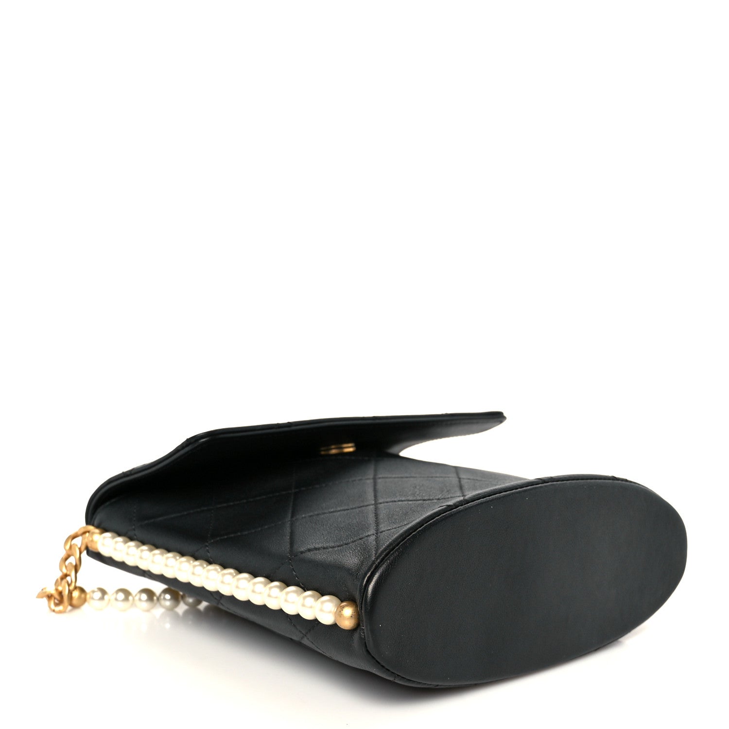 Chanel Calfskin Quilted Pearl Small About Pearls Hobo Bag Black 4 of 10