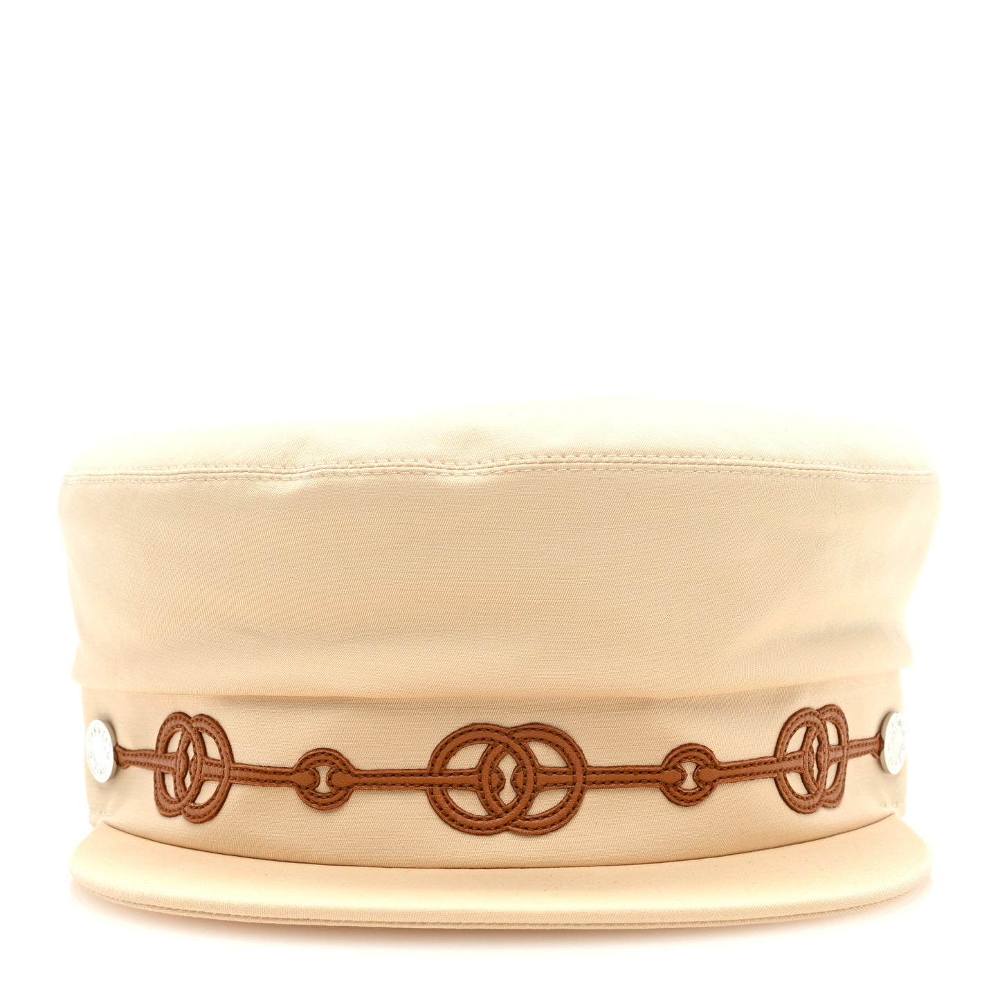 Double Linen Twill Casquette Cabourg Cliquetis Cap 58 White Creme