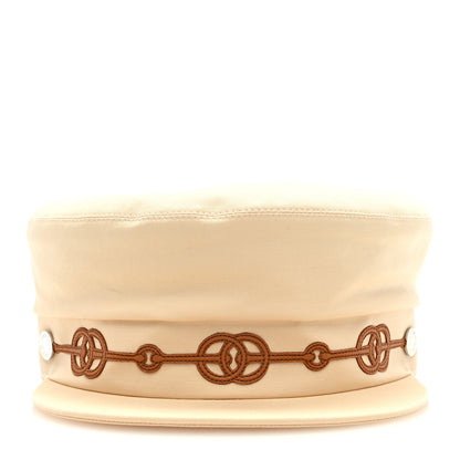 Hermes Double Linen Twill Casquette Cabourg Cliquetis Cap 58 White Creme 2 of 8