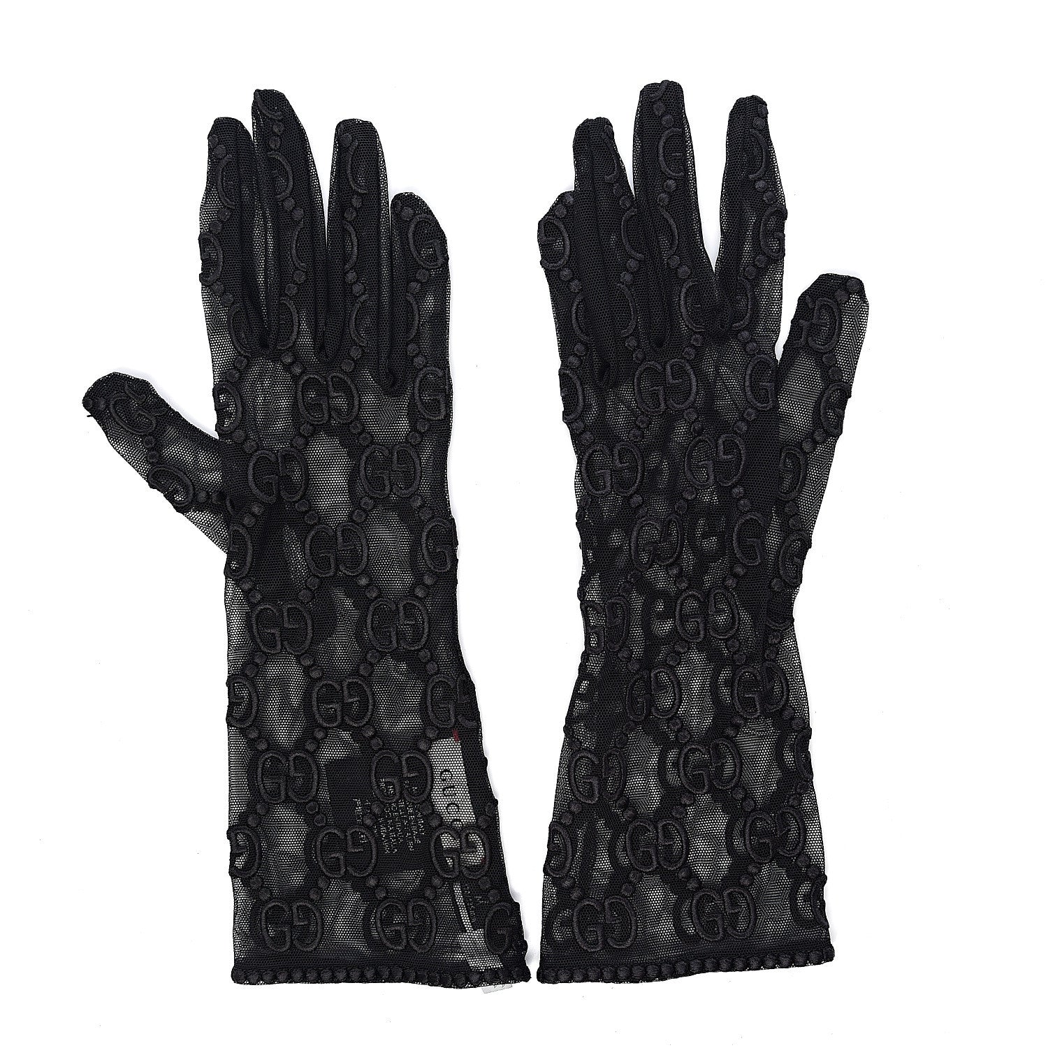Gucci GG Monogram Tule Sheer Gloves M Black 1 of 4