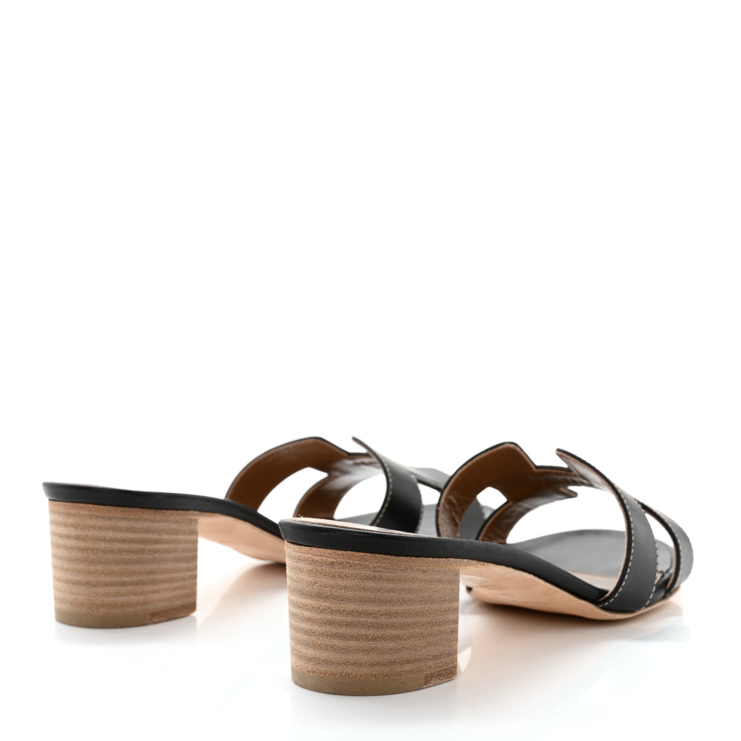 Hermes Calfskin Oasis Sandals 38.5 Black 4 of 12