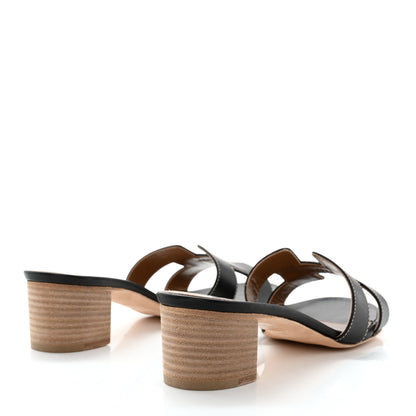 Hermes Calfskin Oasis Sandals 38.5 Black 4 of 12