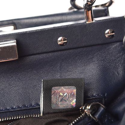Fendi Nappa Mini Peekaboo Iconic Satchel Dark Blue 11 of 16