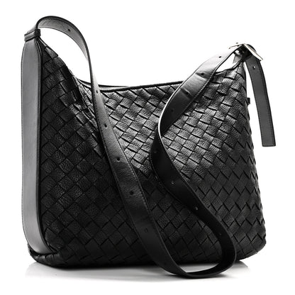 Bottega Veneta Deerskin Intrecciato Small Traveler Hobo Black 3 of 9
