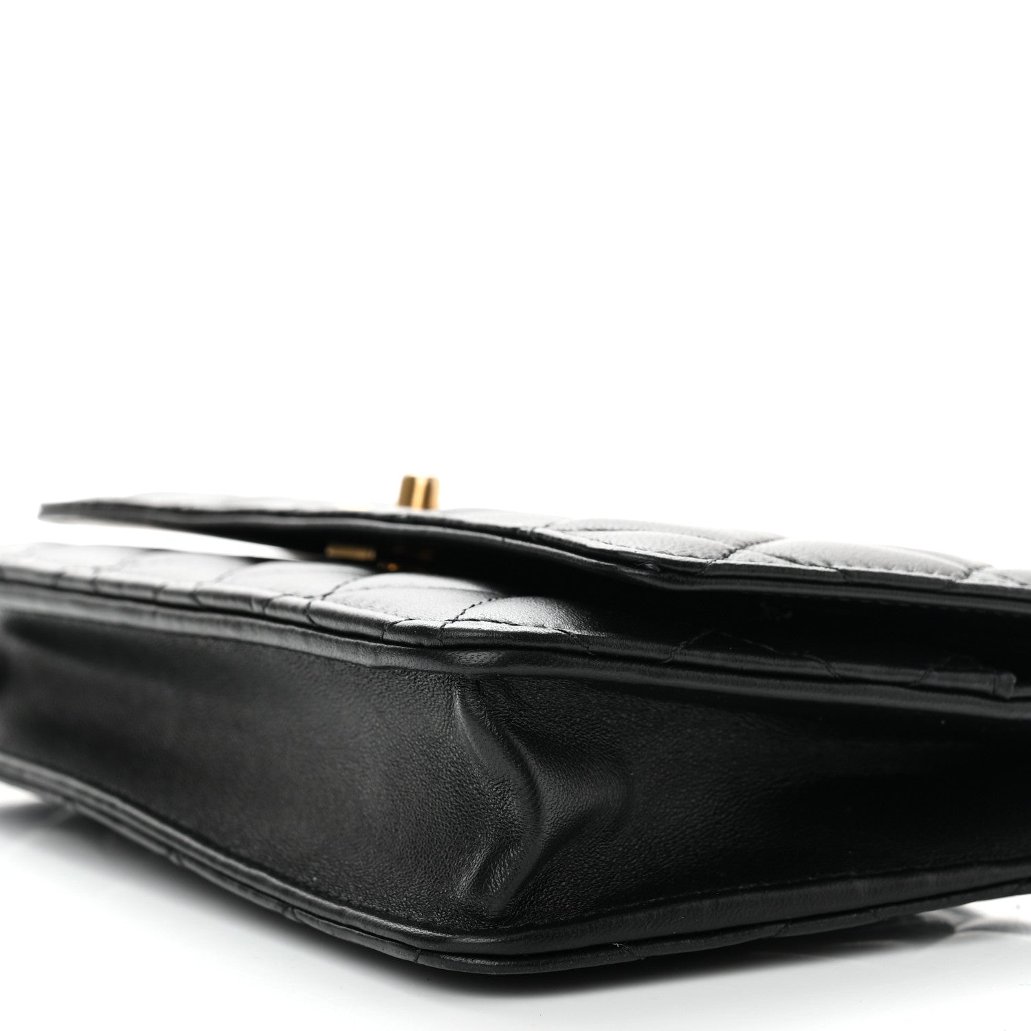 Chanel Lambskin Quilted CC Pearl Crush Wallet on Chain WOC Black 11 of 11