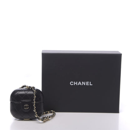 Chanel Lambskin Quilted Airpods Pro Case With Chain Black 8 of 8