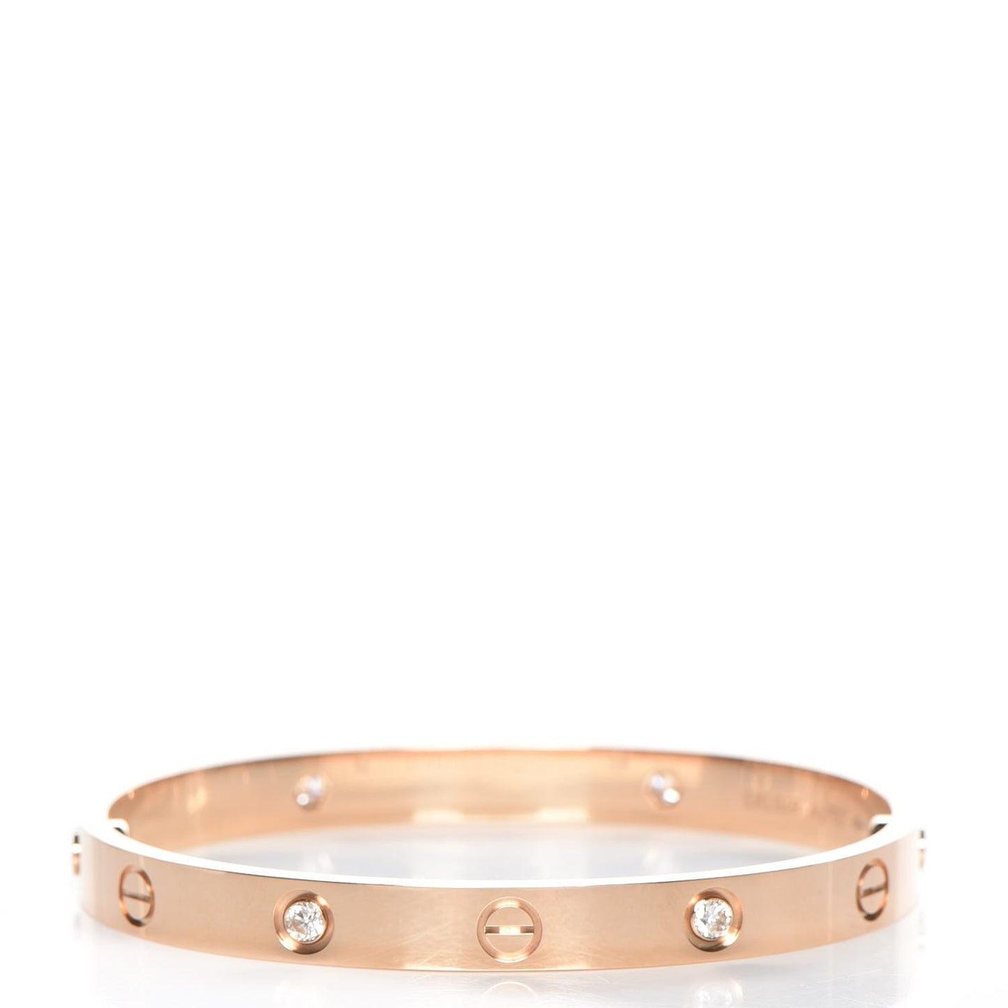 18K Pink Gold 4 Diamond LOVE Bracelet 17