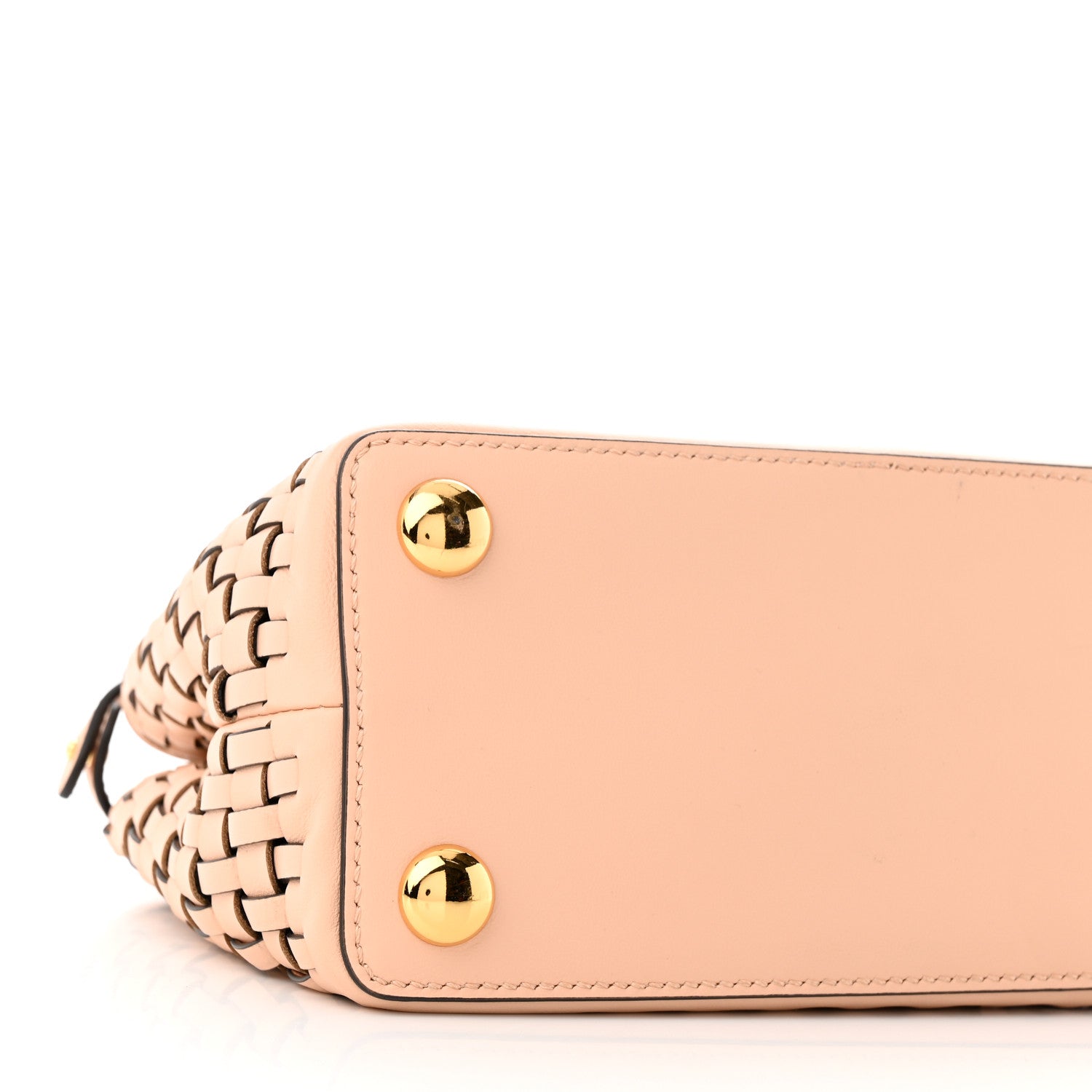 Fendi Vitello Grace Intreccio Mini Peekaboo Iconic Satchel Light Rose 8 of 9
