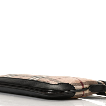 Burberry Haymarket Check Small Peyton Crossbody Clutch Bag Chocolate 9 of 12
