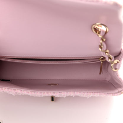 Chanel Tweed Quilted Mini Rectangular Flap Pink 5 of 11