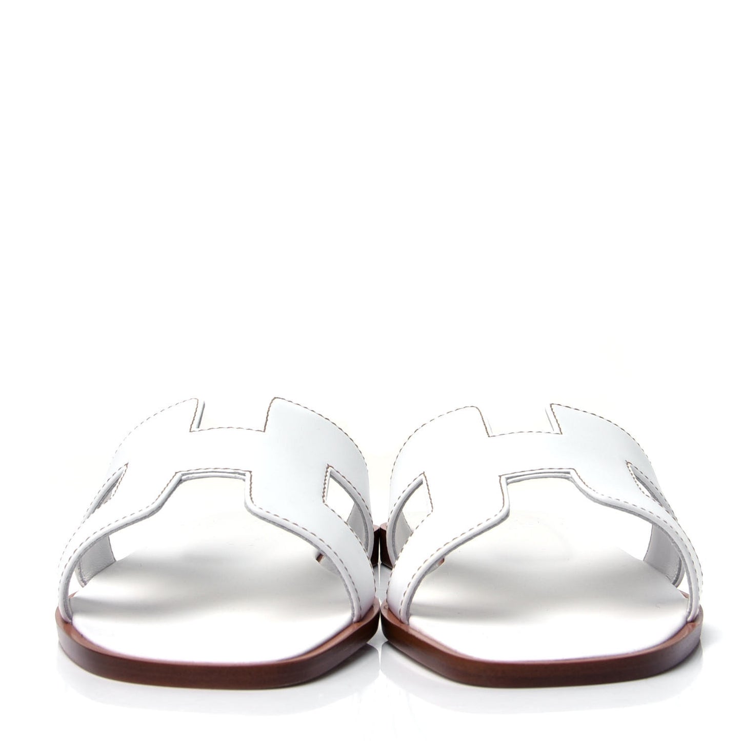 Box Calfskin Oran Sandals 37 White