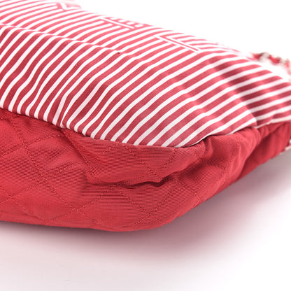 Chanel Striped Canvas Logo Tote Red 11 of 11