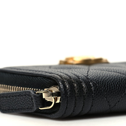 Chanel Caviar Quilted Boy Zip Around Coin Purse Wallet Black 9 of 11