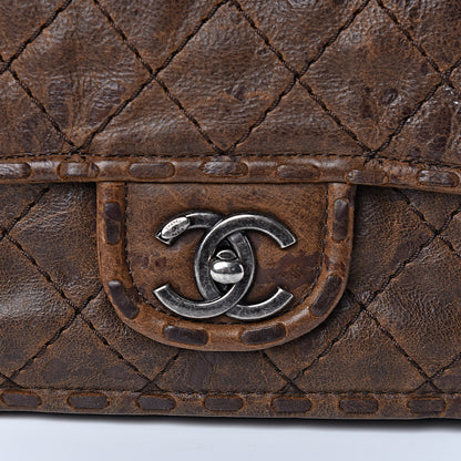 Chanel Aged Crumpled Calfskin Small Vintage Flap Brown 8 of 11