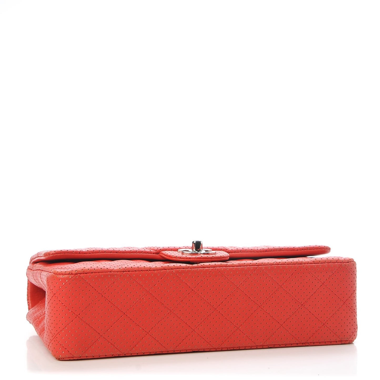 Lambskin Perforated Medium Double Flap Red