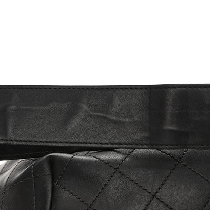Chanel Calfskin Stitched Small Paris Rome Drawstring CC Bag Black 14 of 19