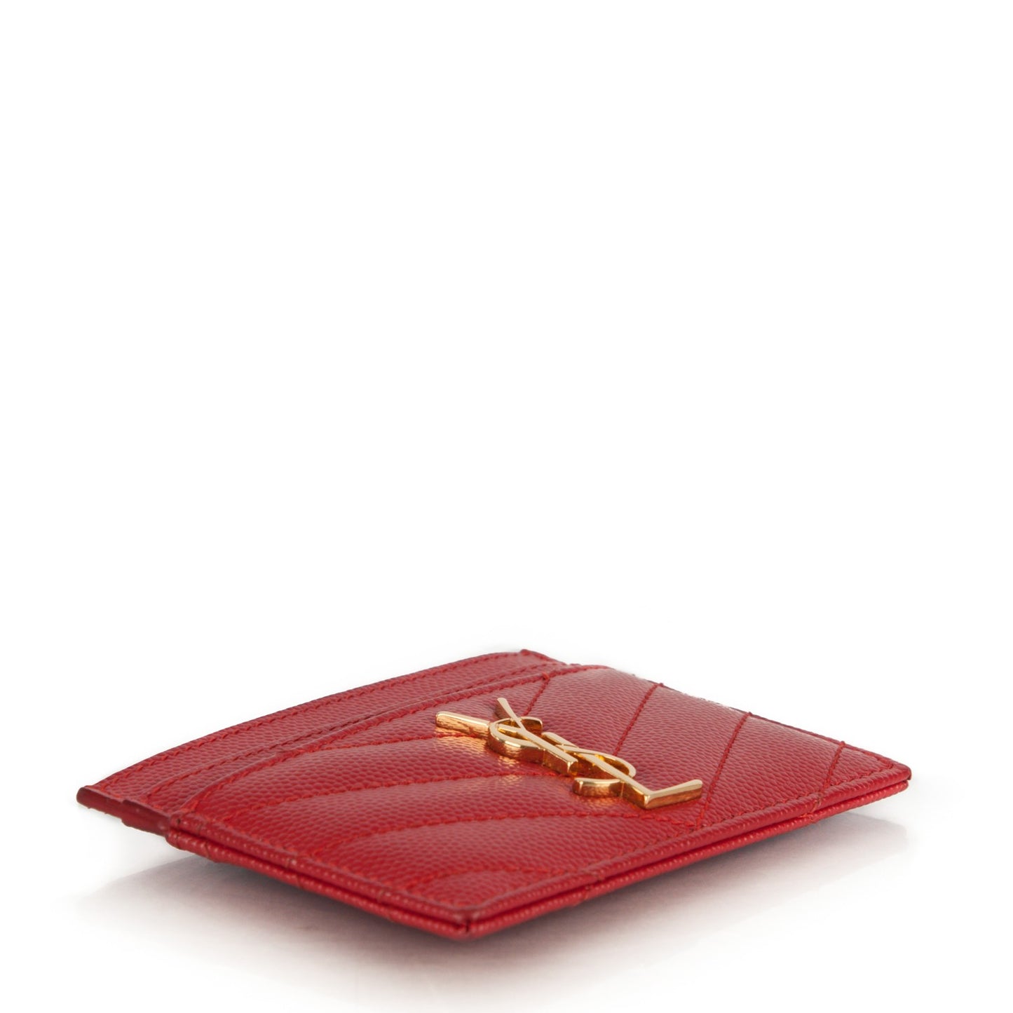 Grain De Poudre Matelasse Chevron Card Case New Red