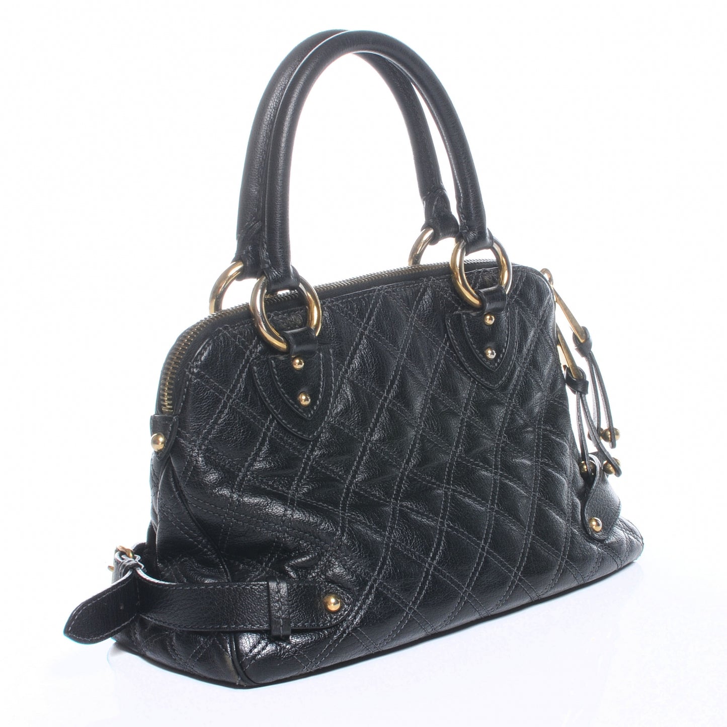 Leather Quilted Elise Tote Black