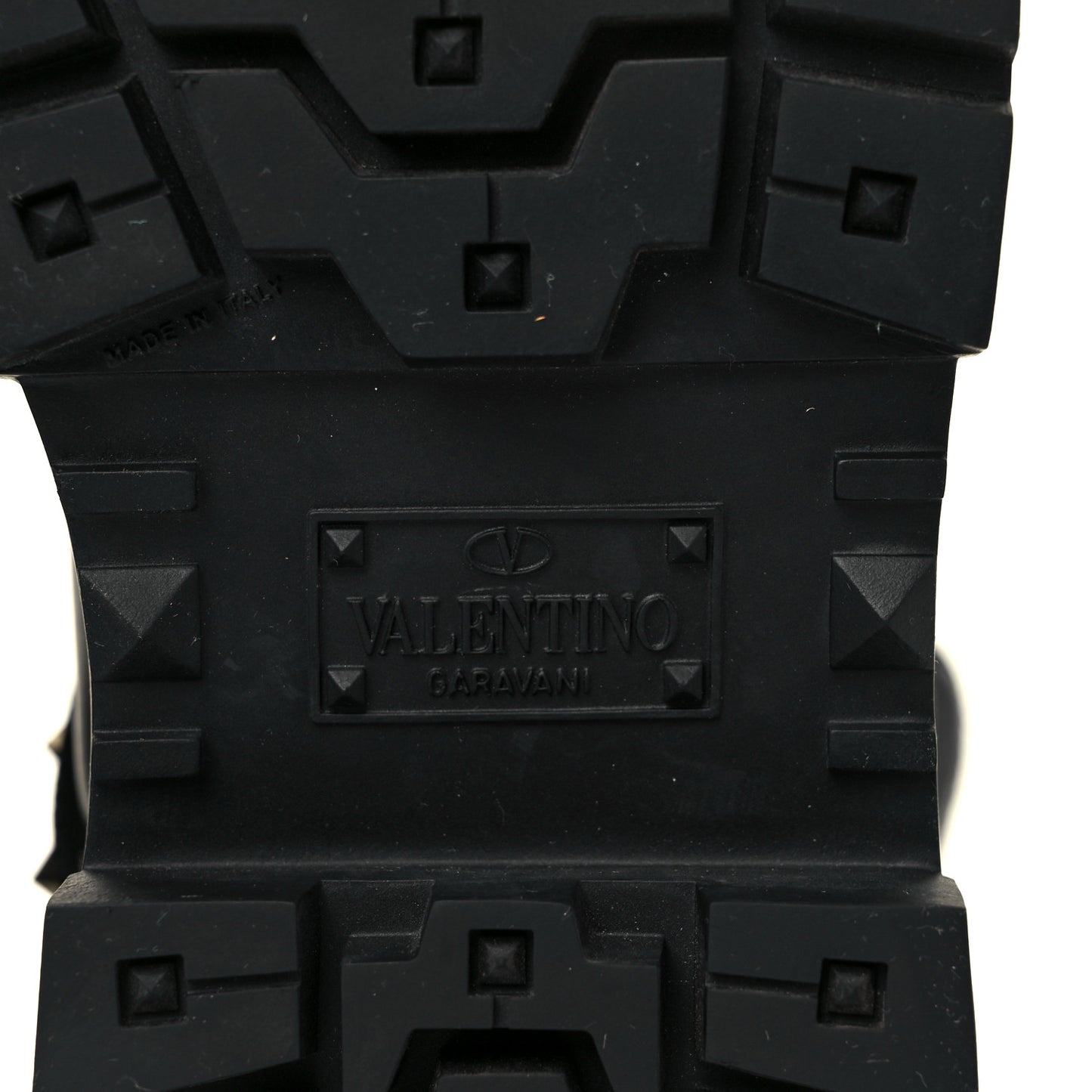 Calfskin Nylon Quilted Waterproof Rockstud Combat Boots 39 Black