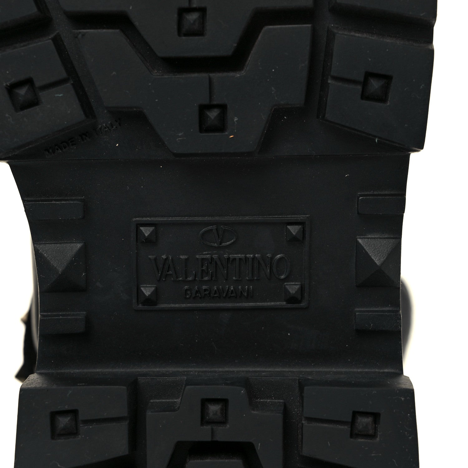 Valentino Garavani Calfskin Nylon Quilted Waterproof Rockstud Combat Boots 39 Black 7 of 8