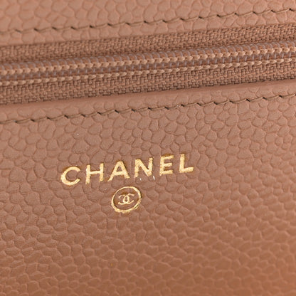 Chanel Caviar Quilted Golden Class Wallet On Chain WOC Beige 6 of 10