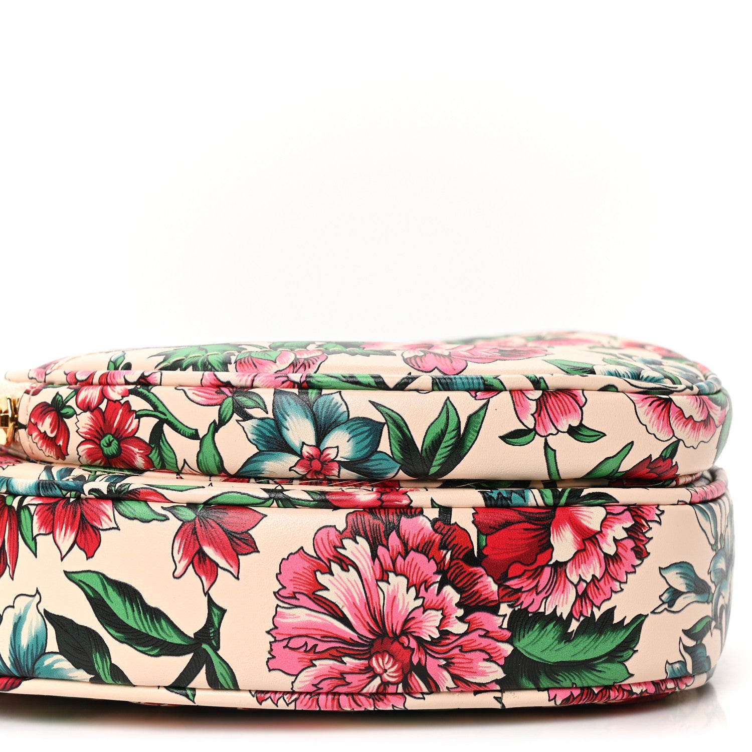Gucci Calfskin Brit Roses Print Matelasse Diagonal Mini Interlocking G Heart Shoulder Bag Multicolor 10 of 11