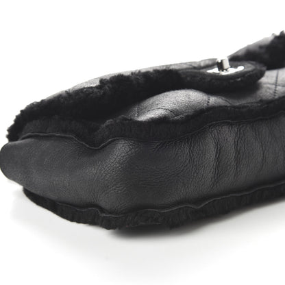Chanel Shearling Quilted Medium Single Flap Black 6 of 10