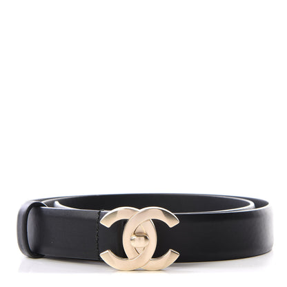 Chanel Calfskin CC Turn Lock Belt 85 34 Black 1 of 7