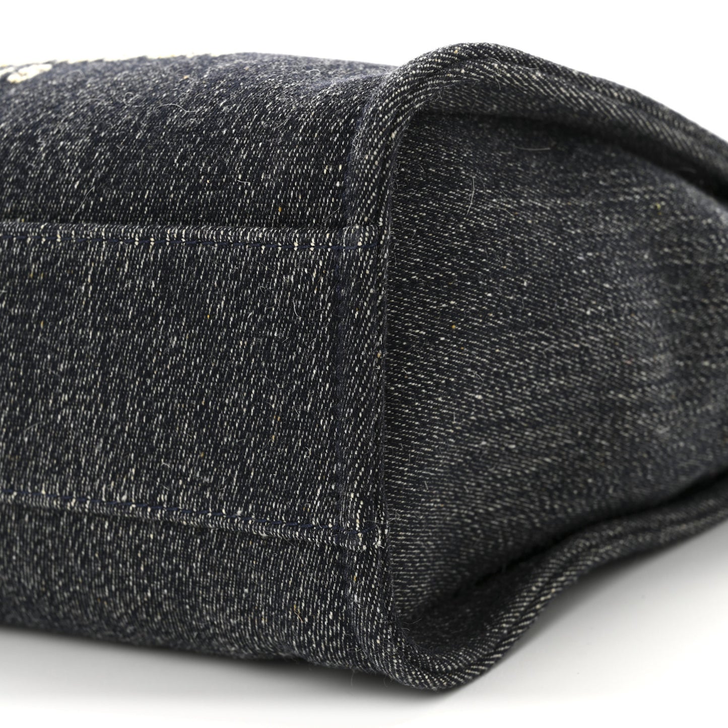 Denim Small Deauville Tote Dark Blue White