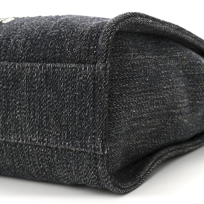 Chanel Denim Small Deauville Tote Dark Blue White 10 of 12