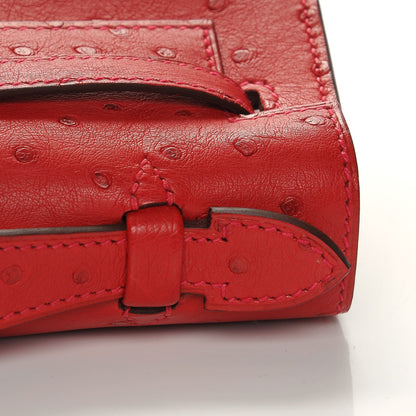 Hermes Ostrich Kelly Pochette Rouge Vif 21 of 23