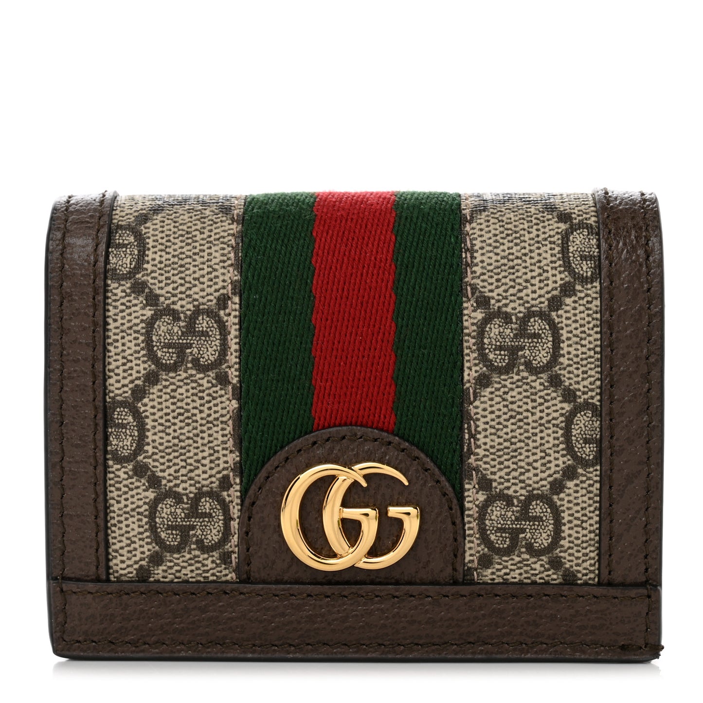 GG Supreme Monogram Web Ophidia Card Case Beige New Acero