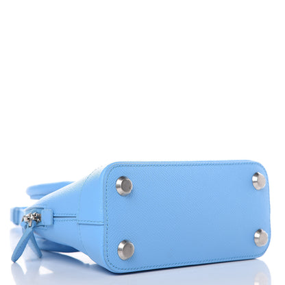 Balenciaga Signature Grained Calfskin Logo XXS Ville Top Handle Bag Baby Blue Black 4 of 8